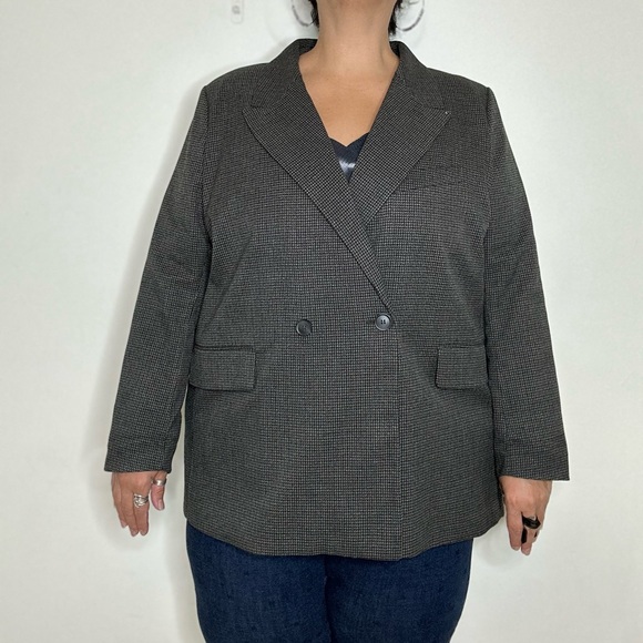H&M Oversized Houndstooth Print Double Breasted Blazer - Picture 2 of 6